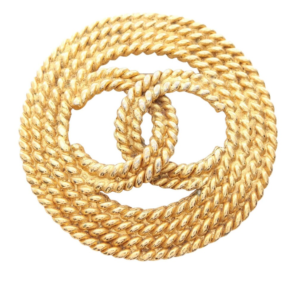 Chanel Gold Plated Cc Rope Brooch Pre- #301084C68B